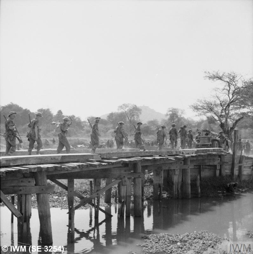 British troops first sight of Mandalay Hill 1945