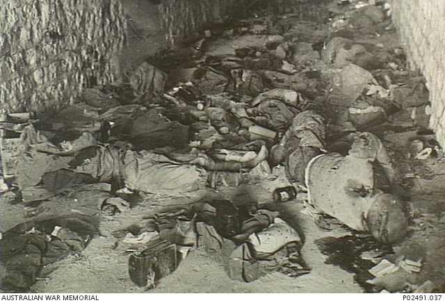 Japanese dead in a tunnel, Mandalay Hill 1945