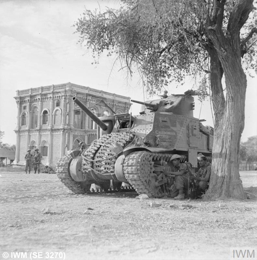 Lee of 150th Regiment, R.A.C., supporting infantry of the 19th Indian Division, Mandalay 9th-10th March 1945