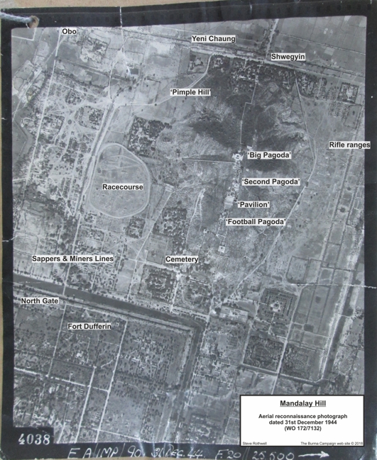 Aerial reconaissance photograph, Mandalay, December 1944