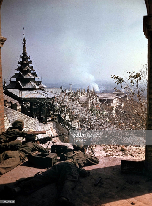 Sikh machine gunners on Mandalay Hill 1945